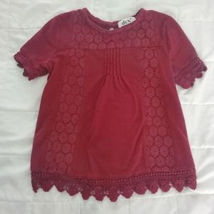 Short Sleeve Top with Lace Detail